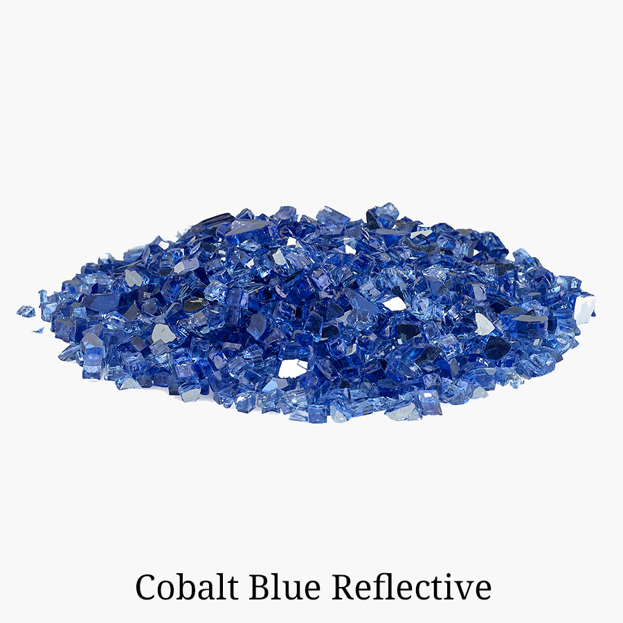 Cobalt Blue Reflective Fire Glass