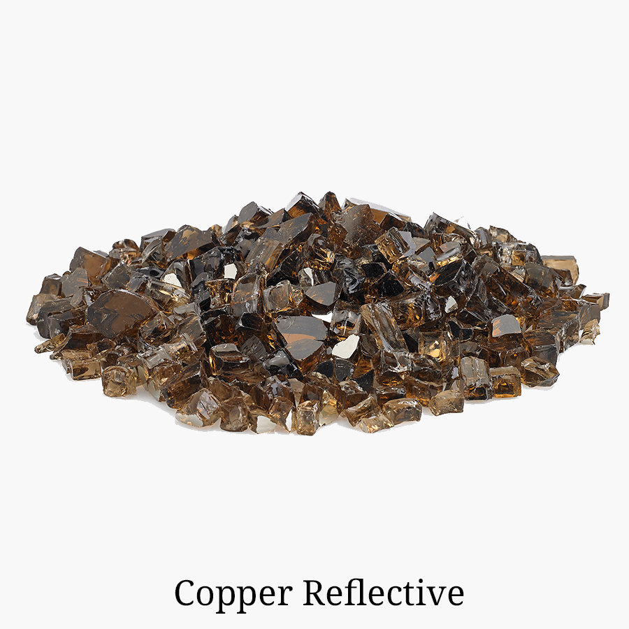 Copper Reflective Fire Glass