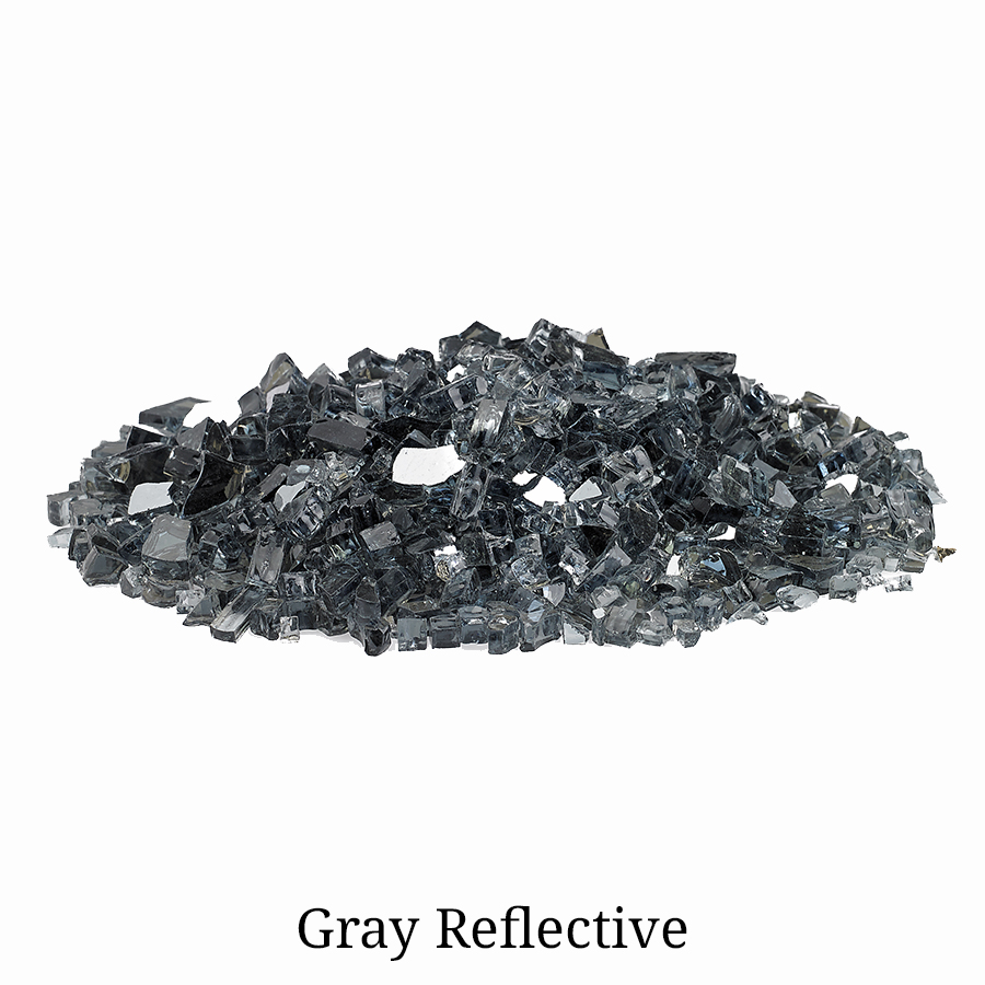 Gray Reflective Fire Glass