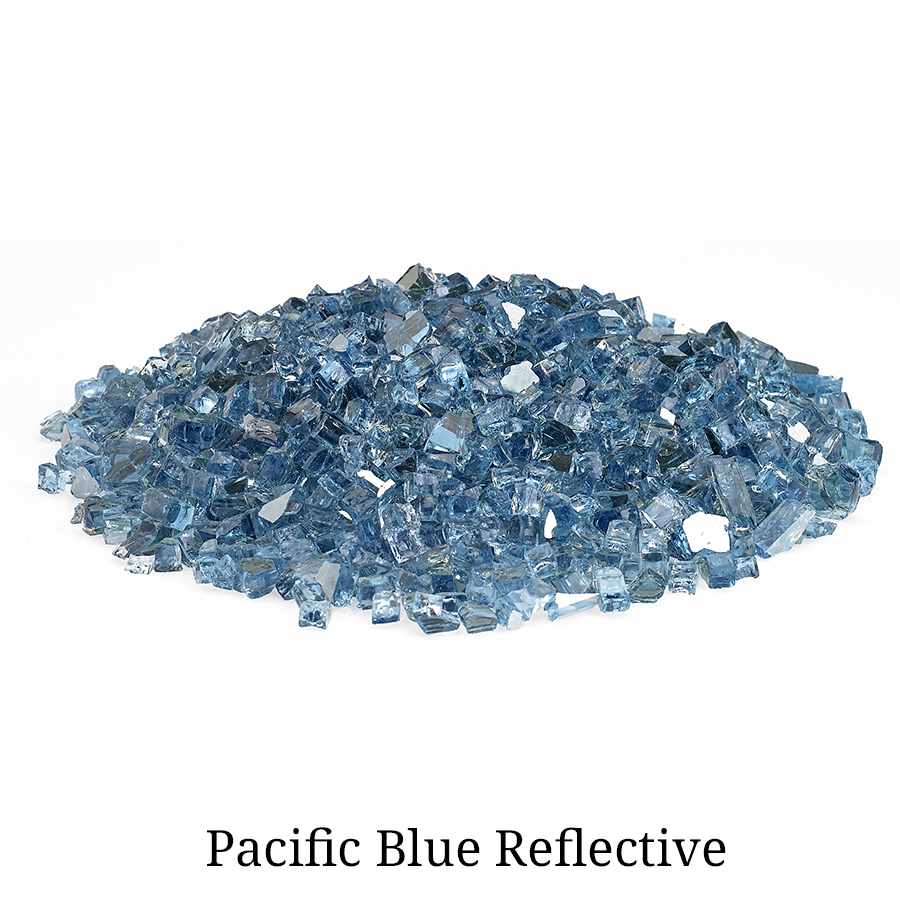 Pacific Blue Reflective Fire Glass