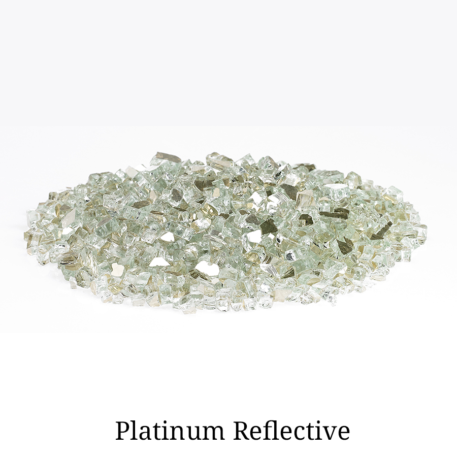 Platinum Reflective Fire Glass